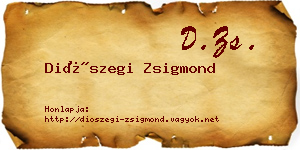 Diószegi Zsigmond névjegykártya